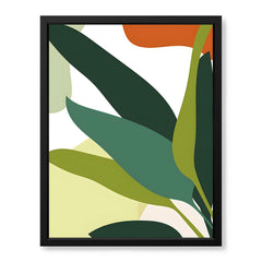 Green Shades Floral Art Over White Background | Abstract Floral Artwork #00248