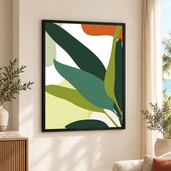 Green Shades Floral Art Over White Background | Abstract Floral Artwork #00248