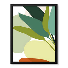 Green Shades Floral Art Over White Background | Abstract Floral Artwork #00249