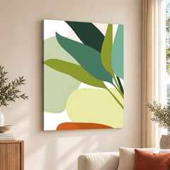 Green Shades Floral Art Over White Background | Abstract Floral Artwork #00249