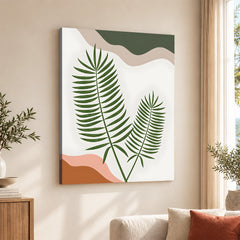 Green Tropical Leaves Over White Background | Abstract Floral Artwork #00252