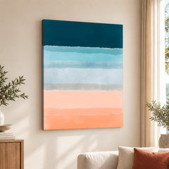 Blue & Beige Color Shades Design | Abstract Office Artwork #0026