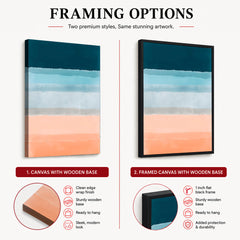 Blue & Beige Color Shades Design | Abstract Office Artwork #0026