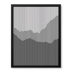 Blue & White Linear Design Over White Background | Abstract Office Artwork #00270