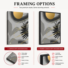 Black & Gold Abstract Tropical Design | Abstract Floral Artwork #00275