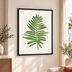 Light Green Tropical Leaves Floral Design | Abstract Floral Artwork #0028