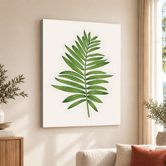 Light Green Tropical Leaves Floral Design | Abstract Floral Artwork #0028