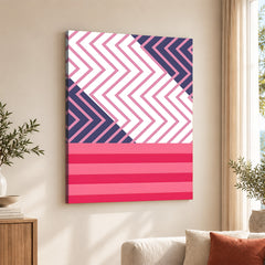 Pink & Blue Abstract Design Over White Background | Abstract Office Artwork #00284