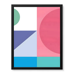 Pink & Blue Colorful Abstract Design Over White Background | Abstract Office Artwork #00285