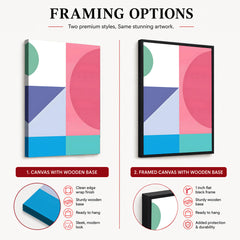 Pink & Blue Colorful Abstract Design Over White Background | Abstract Office Artwork #00285
