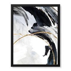 Black & Gold Abstract Office Design Over White Background | Abstract Office Artwork #00289