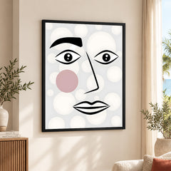 Black & White Linear Face Design | Abstract Fashion Artwork #0029