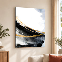 Black & Gold Abstract Office Design Over White Background | Abstract Office Artwork #00290