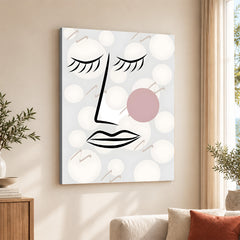 Black & White Linear Face Design | Abstract Fashion Artwork #0030