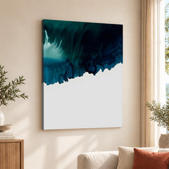 Ocean Blue Color Splashed Over White Background | Abstract Office Artwork #00304