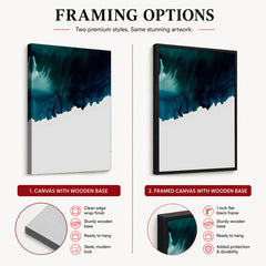 Ocean Blue Color Splashed Over White Background | Abstract Office Artwork #00304