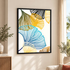 Colorful Tropical Leaves Floral Design | Abstract Floral Artwork #0031