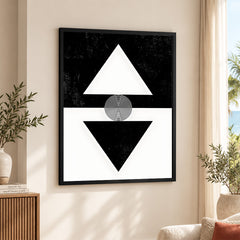 Black & White Abstract Geometric Shape Designs | Abstract Office Artwork #00314