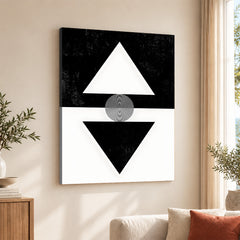 Black & White Abstract Geometric Shape Designs | Abstract Office Artwork #00314
