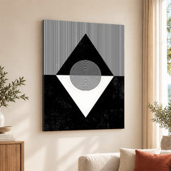 Black & White Abstract Geometric Shape Designs | Abstract Office Artwork #00315