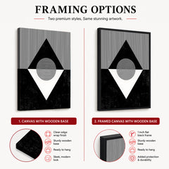 Black & White Abstract Geometric Shape Designs | Abstract Office Artwork #00315