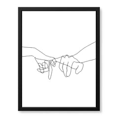 Black & White Hands With Line Art Over White Background | Abstract Fashion Artwork #00318