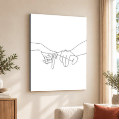 Black & White Hands With Line Art Over White Background | Abstract Fashion Artwork #00318