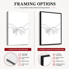 Black & White Hands With Line Art Over White Background | Abstract Fashion Artwork #00318