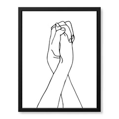 Black & White Hands With Line Art Over White Background | Abstract Fashion Artwork #00319