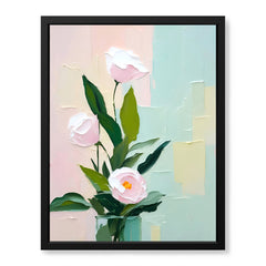 Pink & Green Beautiful Floral Design | Abstract Floral Artwork #00326