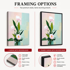 Pink & Green Beautiful Floral Design | Abstract Floral Artwork #00326