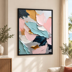 Pink & Green Beautiful Floral Design | Abstract Floral Artwork #00327