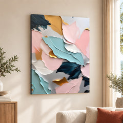 Pink & Green Beautiful Floral Design | Abstract Floral Artwork #00327