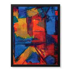 Blue & Orange Abstract Art Over Grey Background | Abstract Fashion Artwork #00334