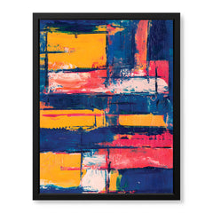 Blue & Orange Abstract Art Over Blue Background | Abstract Fashion Artwork #00337