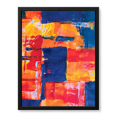 Blue & Orange Abstract Art Over Blue Background | Abstract Fashion Artwork #00339