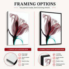 Blue & PInk Abstract Floral Art Over White Background | Abstract Floral Artwork #00340