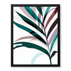 Blue & PInk Abstract Floral Art Over White Background | Abstract Floral Artwork #00341
