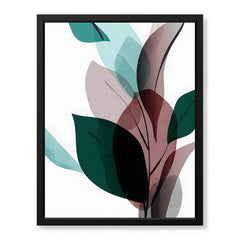 Blue & PInk Abstract Floral Art Over White Background | Abstract Floral Artwork #00342