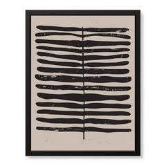 Black & White Abstract Art Deign Over Brown Background | Abstract Floral Artwork #00346