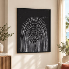 Black & White Abstract Linear Art Deign | Abstract Office Artwork #00347