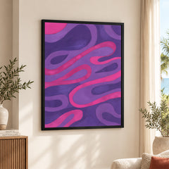Pink & Purple Abstract Art Design With Neon Effect | Abstract Office Artwork #00350