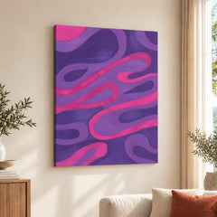 Pink & Purple Abstract Art Design With Neon Effect | Abstract Office Artwork #00350