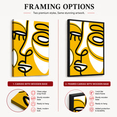 Black & Gold Abtract Face Art Over White Background | Abstract Fashion Artwork #00352