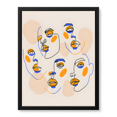 Black & Gold Abtract Face Art Over White Background | Abstract Fashion Artwork #00354