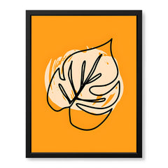 Black & Beige Abtract Floral Art Over Gold Background | Abstract Floral Artwork #00357