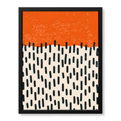 Black & Orange Abtract Art Over White Background | Abstract Office Artwork #00360