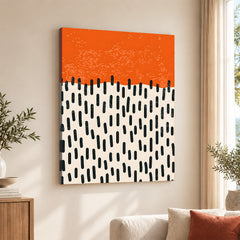 Black & Orange Abtract Art Over White Background | Abstract Office Artwork #00360