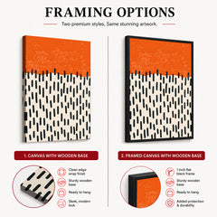 Black & Orange Abtract Art Over White Background | Abstract Office Artwork #00360