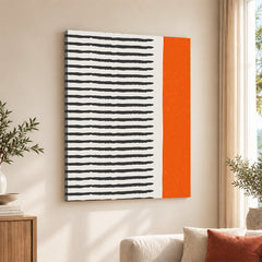 Black & Orange Abtract Art Over White Background | Abstract Office Artwork #00361
